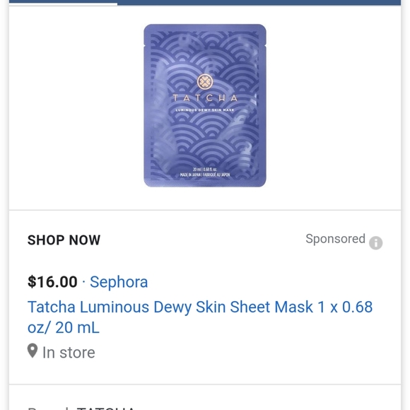 2 for $20 Tatcha Luminous Dewy Skin Mask